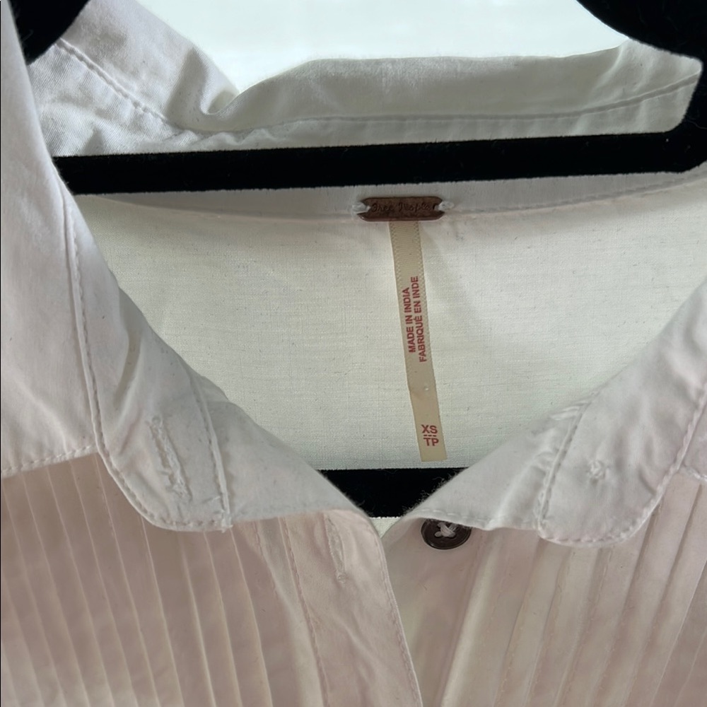 Free People Cream Long Sleeve Crop Blouse - Picture 6 of 9
